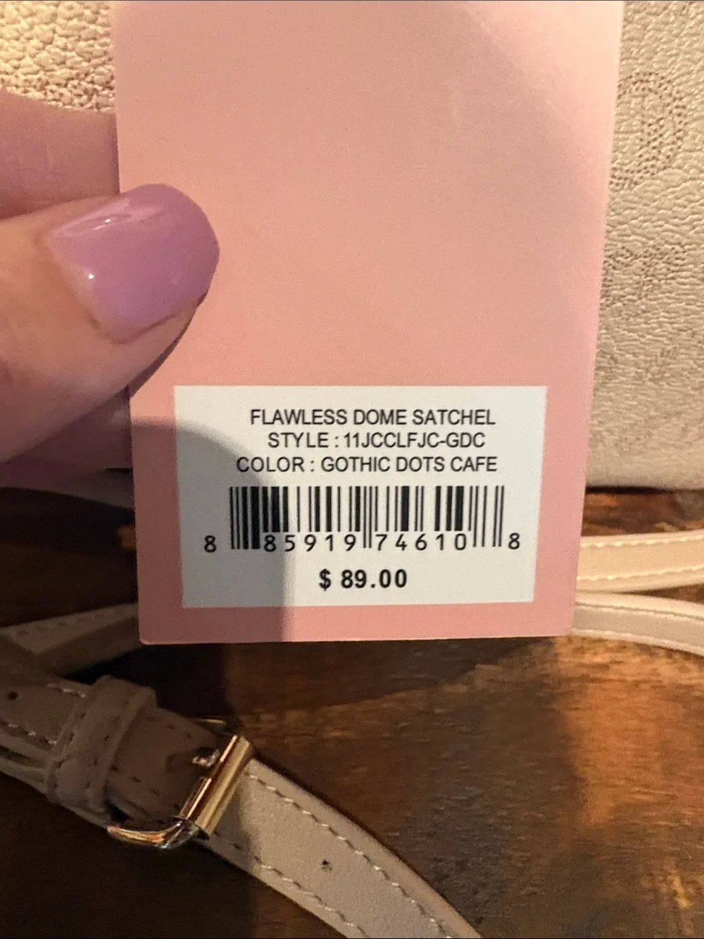 Juicy Couture NWT Vegan Leather Dome Satchel/crossbody in Cafe MSRP $89